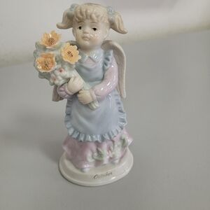 Russ Berrie Vintage Porcelain Angel figurine,  from the Russ Berrie "Monthly